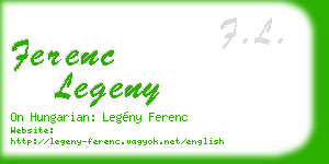 ferenc legeny business card